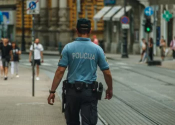 backview photo of a policeman